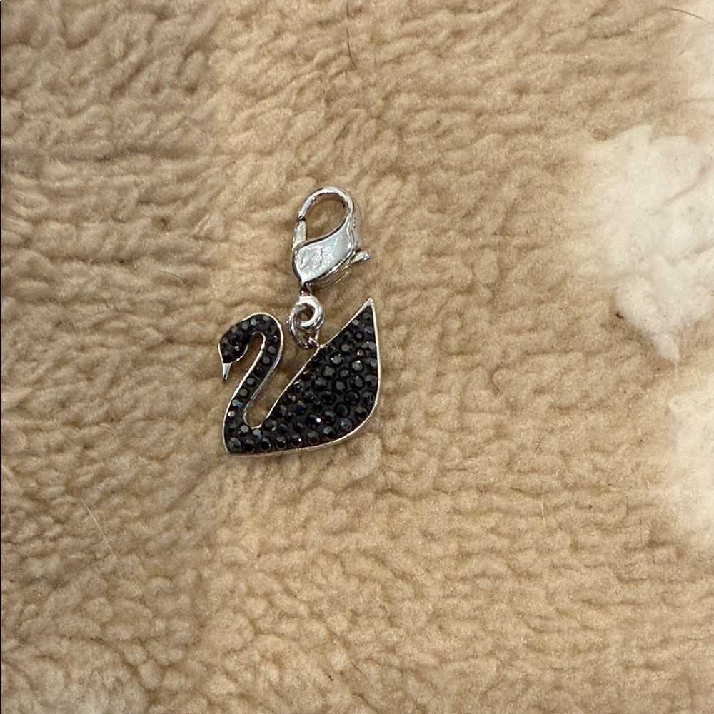 Swarovski Black Swan Bracelet Charm